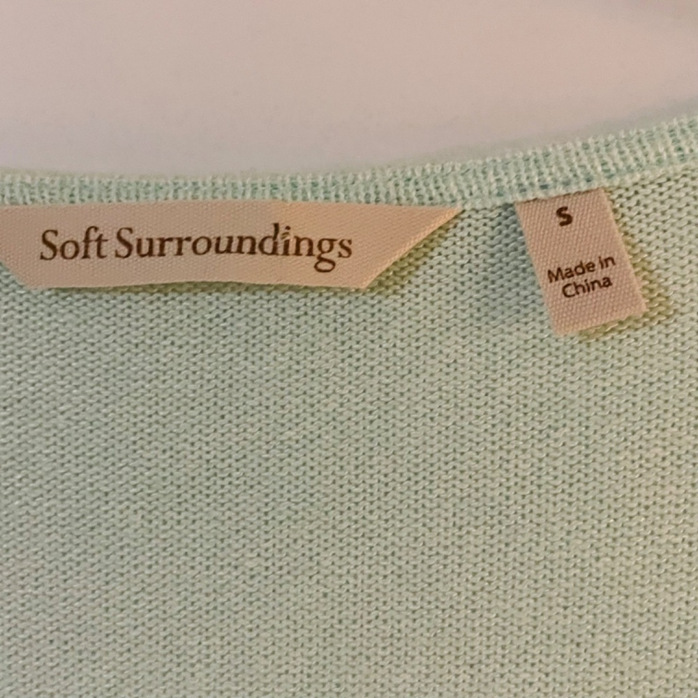 Soft  Surroundings Mint Green Olivia Lace Hem Tunic Sweater Top, Si… - Picture 4 of 16